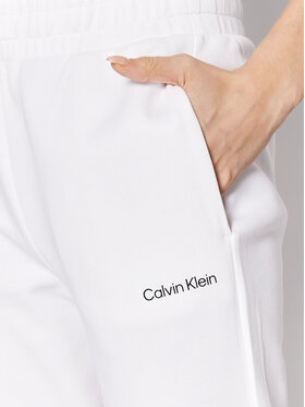 Calvin Klein Spodnji Del Trenirke Micro Logo Essential K20K204424 Bela Regular Fit