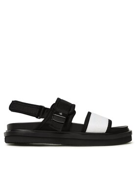 Calvin Klein Jeans Sandale Sandal Doublebar Hardware YM0YM00643 Crna