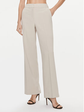 DKNY DKNY Kalhoty z materiálu UK3PX021 Béžová Wide Leg