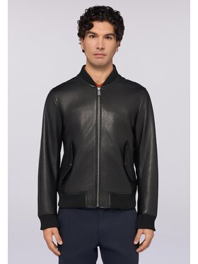 Trussardi Trussardi Kurtka skórzana R302M000005N033 Czarny Regular Fit