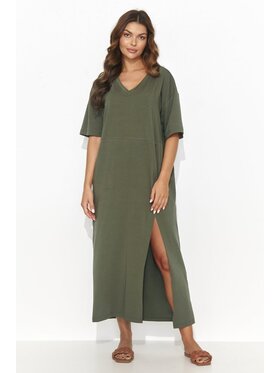 Numinou Numinou Sukienka codzienna NU466 Khaki Comfortable Fit
