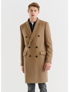 Pako Lorente Pako Lorente Płaszcz wełniany P23WP-7X-001 Beżowy Classic Fit
