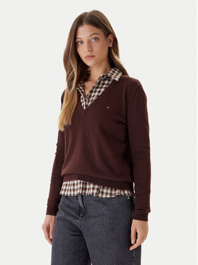 Tommy Jeans Tommy Jeans Svetr Essential DW0DW19888 Hnědá Regular Fit