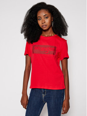 Wrangler Wrangler T-shirt Logo Tee W7P3EVXSK 112132042 Rosso Regular Fit