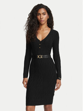 Guess Трикотажна сукня W6BK62 Z1567 Чорний Regular Fit