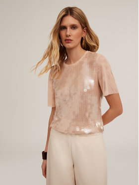 Motivi Motivi T-Shirt G267W003280N006 Różowy Regular Fit