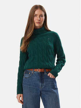Tommy Hilfiger Tommy Hilfiger Rolák WW0WW46791 Tmavo zelená Regular Fit