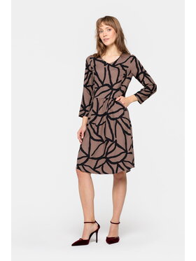EMOI EMOI Sukienka codzienna wiskozowa krótka Brązowy Feminine Fit