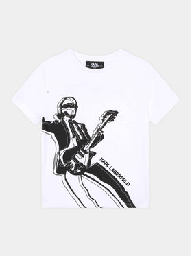 Karl Lagerfeld Kids Karl Lagerfeld Kids T-Shirt Z25417 D Biały Regular Fit