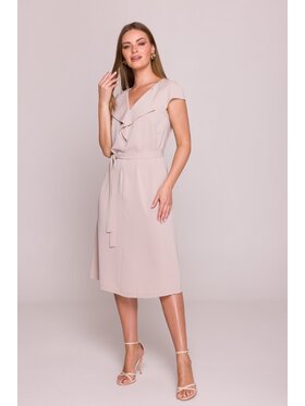 Stylove Stylove Sukienka codzienna S411 Beżowy A-Line Fit