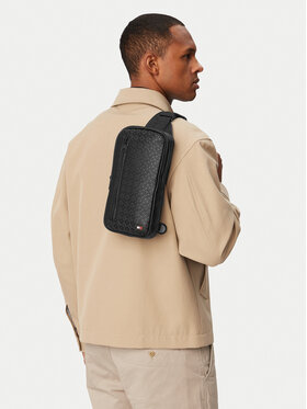 Tommy Hilfiger Tommy Hilfiger Torbica za okrog pasu Embossed Flag Sling Bag AM0AM14191 Črna