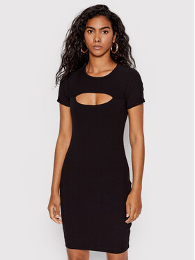 Guess Guess Pletena obleka Lana WBYK95 KB9E2 Črna Slim Fit