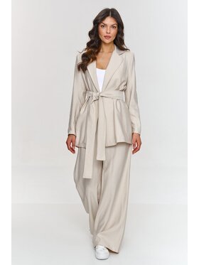 Makadamia Makadamia Garnitur m883 Beżowy Loose Fit