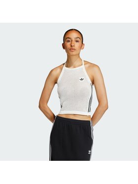 adidas adidas Top Knitted Crochet KC6485 Valge Slim Fit