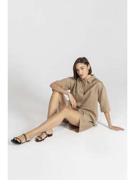 Deni Cler Milano Deni Cler Milano Koszula T-DC-1225-E2-60-71-1 Beżowy Loose Fit