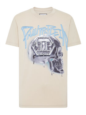 PHILIPP PLEIN PHILIPP PLEIN T-Shirt 4693 Beżowy Regular Fit