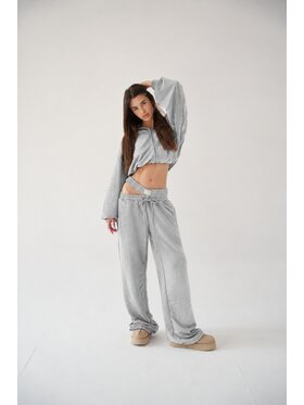 MissDenim MissDenim Dres Double Belt Flippy Tracksuit Set Szary Oversize