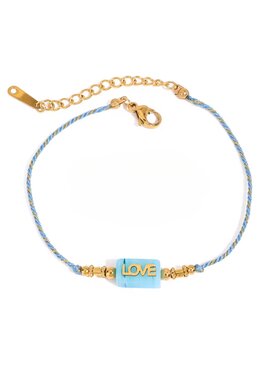 Fugart Fugart Bransoletka Bransoletka damska błękitny sznurek summer love FUGJDB0202016-BE Niebieski