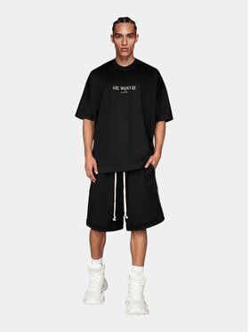 MADE BY SOCIETY MADE BY SOCIETY Spodnie materiałowe Bermude SLATE WIDE - B17446 Czarny Basic Fit