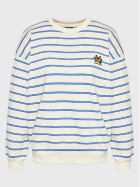 Kaotiko Kaotiko Majica dugih rukava Heart Stripes AL007-01-M002 Bež Relaxed Fit