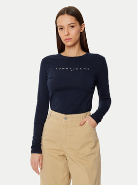 Tommy Jeans Tommy Jeans Bluzka DW0DW19434 Granatowy Slim Fit