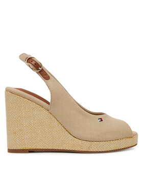 Tommy Hilfiger Tommy Hilfiger Espadrilles Flag High Wedge Espad Slingback FW0FW08597 Bézs