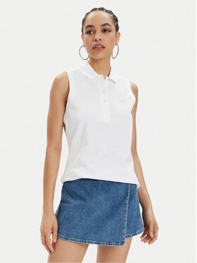 Lacoste Lacoste Тениска с яка и копчета PF5445 Бял Slim Fit