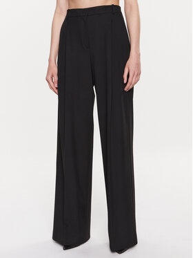 Pinko Pinko Kalhoty z materiálu 100157 A0HO Černá Relaxed Fit