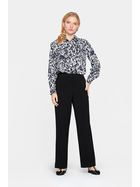 EMOI EMOI Spodnie materiałowe eleganckie szerokie Czarny Feminine Fit