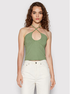 NA-KD NA-KD Top Keyhole 1100-006071-5310-003 Roheline Slim Fit