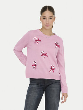 ONLY ONLY Sweter Xmas Shine 15355004 Różowy Regular Fit