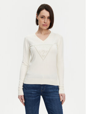 Guess Guess Sweter W5GR19 Z2NQ2 Écru Regular Fit