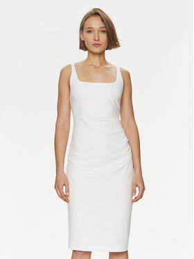 HUGO Hugo Коктейлна рокля Kanke 50511458 Бял Slim Fit