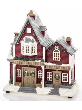 MIAhome MIAhome Dekoracja domek LED 28x25x143,5cm rodzinny FAMIGLIA Czerwony