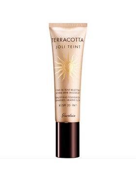 Guerlain Guerlain Terracotta Joli Teint podkład pielęgnująco-rozświetlający Moyen 30ml Podkład czarny