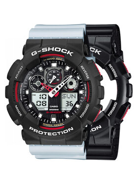 Casio Casio Zegarek SET GA-100-1A4ER + BEZEL 10508136 + PASEK 10527469 Biały