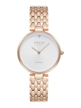 Obaku Obaku Zegarek V256LXVISV Różowe złoto