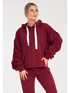 FIGL FIGL Mikina M1055 Bordó Loose Fit