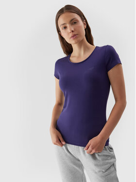 4F 4F Marškinėliai 4FAW23TTSHF0906 Mėlyna Slim Fit