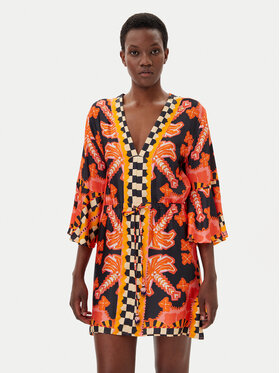 Maaji Maaji Sukienka plażowa Racing Palms Joypop PT2529CPO003 Pomarańczowy Regular Fit