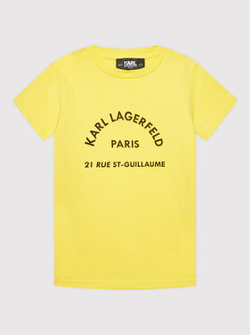 KARL LAGERFELD KARL LAGERFELD T-Shirt Z25331 S Żółty Regular Fit