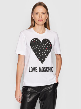 LOVE MOSCHINO LOVE MOSCHINO T-Shirt W4F153FE 1951 Biały Regular Fit