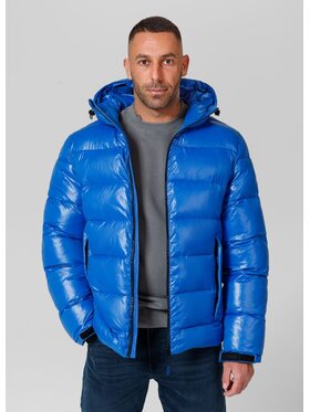 PITBULL PITBULL Kurtka zimowa męska z kapturem Pepperwood S Niebieski Regular Fit