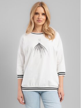 Perso Perso Bluzka TLE240234F Écru Regular Fit