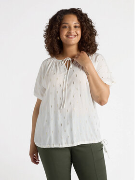 Fiorella Rubino Fiorella Rubino Bluzka 2518L000645N011 Biały Regular Fit