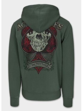 PITBULL PITBULL Bluza Bluza męska z kapturem ACE OF SPADES 3XL Zielony Regular Fit