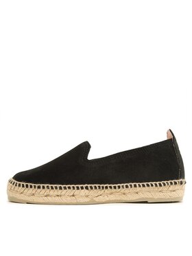 Manebi Espadrile Suede Flat Espadrilles Črna