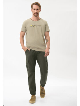 Volcano Volcano Spodnie cargo R-FORN Zielony Regular Fit