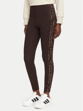 adidas adidas Tamprės Seasonal Essentials Animal Print 3-Stripes KV9302 Ruda Slim Fit
