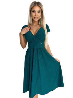 Numoco Numoco Sukienka elegancka 242224 Zielony Regular Fit